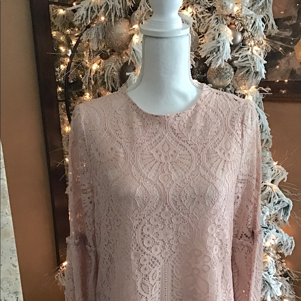 Beautiful blush colored lace top!